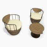 MESA PARA TERRAZA ESTRUCTURA EN ALUMINIO, RATTAN SINTETICO, NO TIENE MARCA, NI REFERENCIA, USO RESIDENCIAL