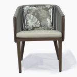 SILLA DE COMEDOR PARA TERRAZA, MATERIA CONSTITUTIVA EN HIERRO, TEJIDO DE LAZO SINTETICO CADA SILLA TIENE COJIN DE TEXTIL SINTETICO RELLENO DE ESPUMA , USO RESIDENCIAL, MERCANCIA NUEVA, NO TIENE MARCA NI REFERENCIA