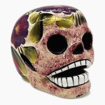 cráneo mexicano de ceramica pintado