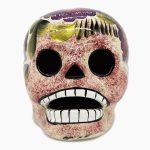 cráneo mexicano de ceramica pintado