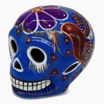 craneo decorativo pequeño de barro